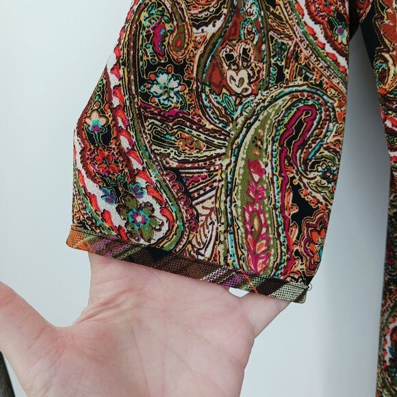 Fig and Flower Paisley Plaid Tunic Size Large Bohemian Boho - Picture 6 of 15